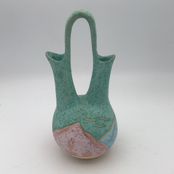 VTG Native American Navajo Wedding Vase Signed & Handpainted - Picture 3 of 5